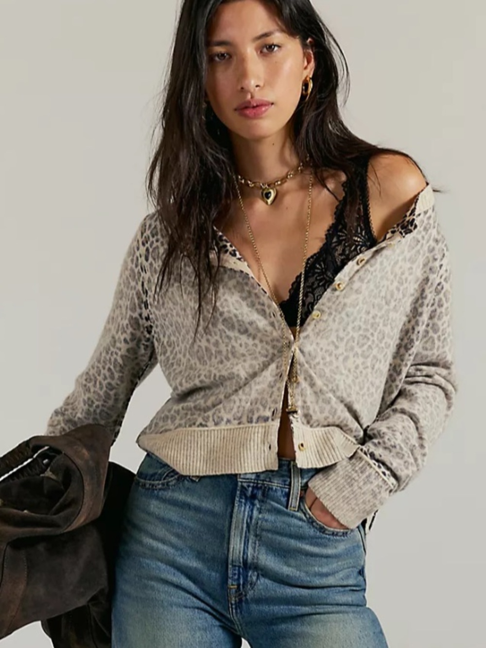 Free People nocturnal patterned cashmere Cardigan